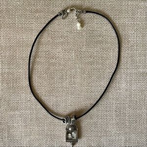 Michele Baratta Silver Leather "Feel Good Necklace